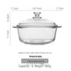 Jingbaodi 1L Tempered Glass Soup Bowl with Lid and Spoon