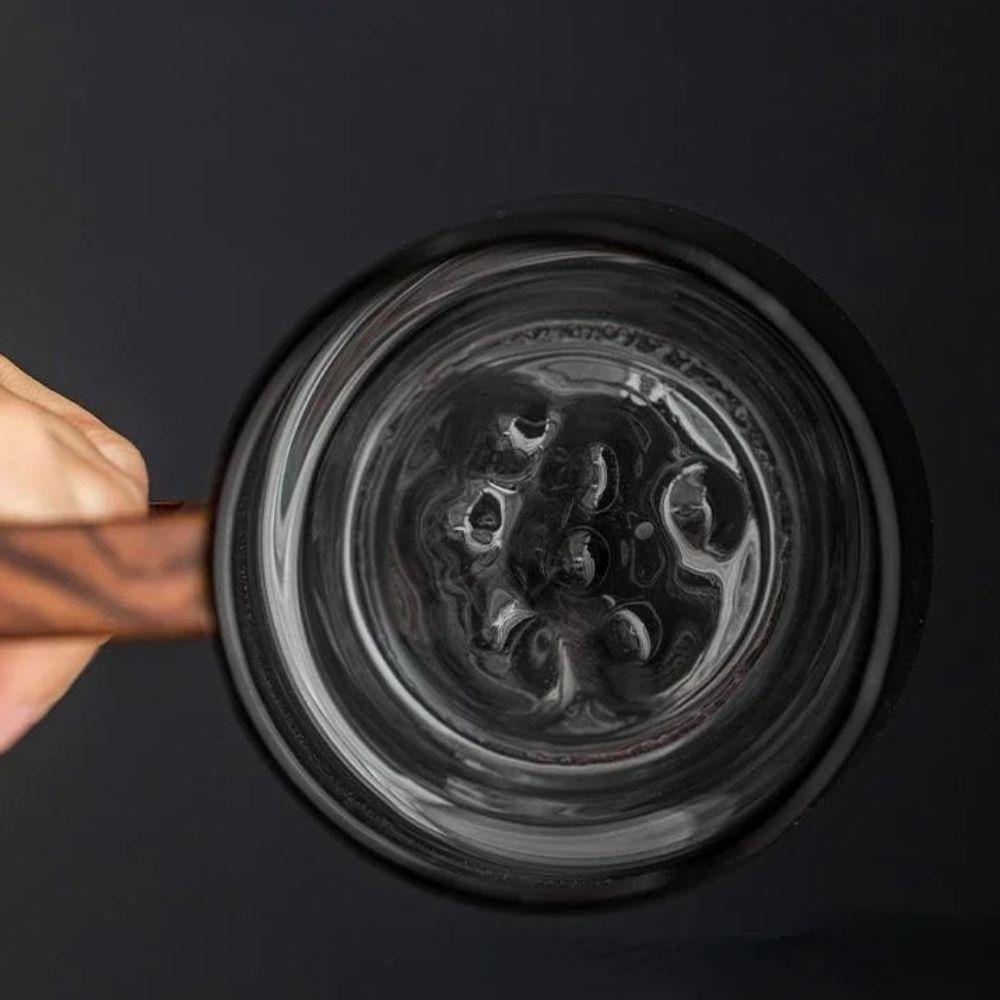 Large Capacity Water Drinking Cup Wooden Handle Tea Cup Creative Glass Cup  Juice