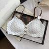 Japanese Sweet Lace Color Block Push-Up Bra for Women - Seamless, Anti-Sagging, Small Bust Support, Beautiful Back Design