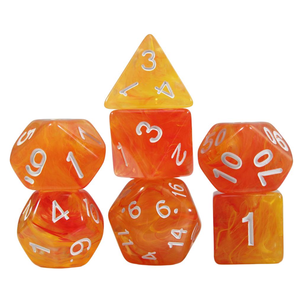 DND Dice Set 7pcs Multi Sided Dice with Haze Swirl Effect for Board Game DND TRPG, As Gift and Collection