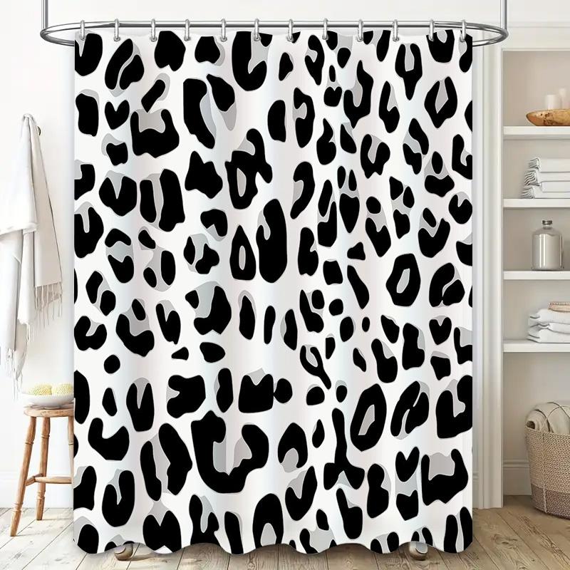 Animal Print Shower Curtain Jungle Leopard Pattern Bathroom Decor Wild Nature Theme Waterproof Fabric Liner for Home