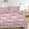 3pcs Animal-themed Cat Floral Soft and Comfortable Breathability, Bedding Set, Machine Washable, Suitable for All Seasons163