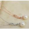 European and American Style Jewelry Set Diamond Angel Wings Pearl Rhinestone Stud Necklace
