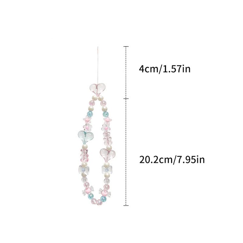 Ins Bow Anhänger Perlen Handykette Hängeseil Damen Anti-Verlust Lanyard Schmuck Charm Riemen Geschenk