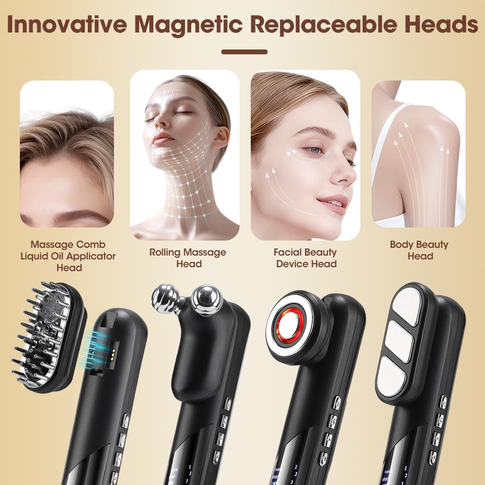 4 In 1 EMS Scalp Massage Comb Red Light Therapy Hair Growth Scalp Brush Liquid Applicator Vibration Face Lifting Beauty Massager
