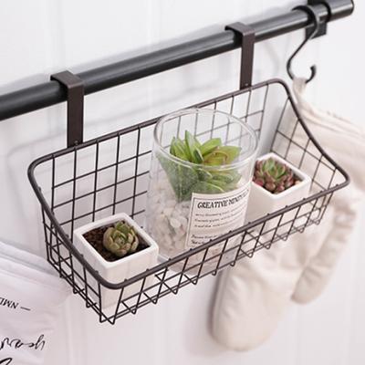 Dormitory Bedside Hanging Basket Small Shelf Dormitory Good Goods Wrought Iron Storage Basket Hook Type Storage Basket