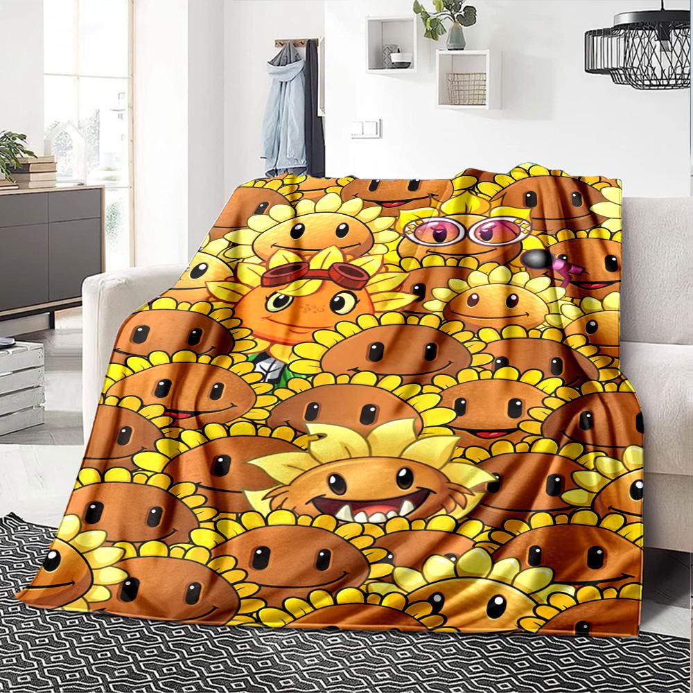 Plants Vs. Zombies Blanket Durable Comfort Great for Picnics Livingroom Bed All-Season Use Modern Style Gifts For Family Or Friends