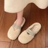 2025 NEW Women's Fashionable Warm and Lightweight Fleece-Lined Soft Warm Cotton Shoes Winter Flat Bottom Shoes Simple Style