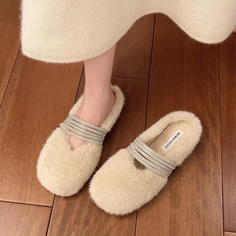 2025 NEW Women's Fashionable Warm and Lightweight Fleece-Lined Soft Warm Cotton Shoes Winter Flat Bottom Shoes Simple Style