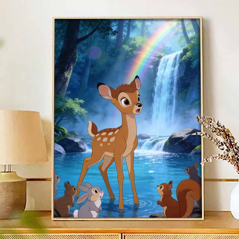 Disney Diamond Art Painting Kit 5D Bambi Diamond Painting Dot Art Kit Home Wall Decor