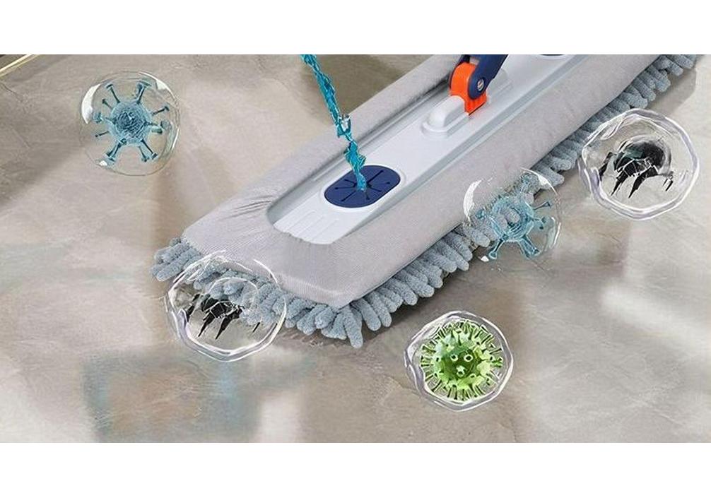 Lazy Person's No-Hand-Wash Flat Mop: Dual-Use Wet & Dry, Moisture & Water-Absorbing Floor Cleaning Tool.