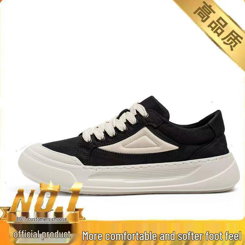 

Мужские парусиновые кеды на низкой подошве, осень 2025 - Дышащие, Мягкая подошва, Универсальная спортивная обувь на толстой подошве Size 39