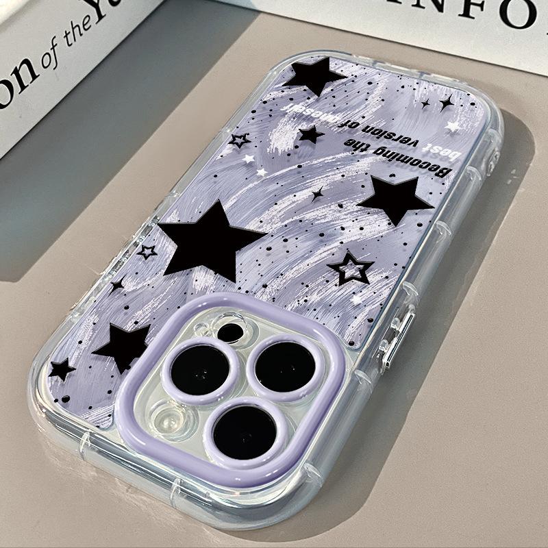 Star for IPhone16promax Mobile Phone Case for Apple 15 Cream Feather Yarn 13 All-inclusive 11 Ultra-thin