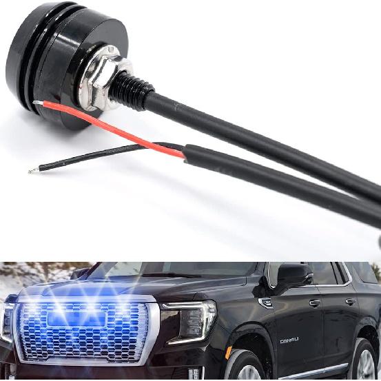Front Bumper Extra Ice Blue LED Grill Light for 2013-2022 Chevy Silverad0 GMC Sierra 1500 2500HD 3500HD Yukon/Yukon XL Tahoe Suburban Round LED