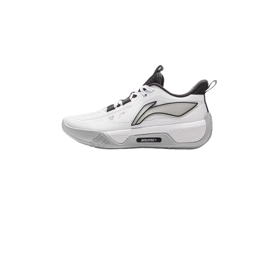 Li Ning Childrens Tian Ying Fabric Lightweight Comfortable Shock Absorption Rebound Low Top Basketball Shoes Kids sneaker Standard-White YKBV034-3