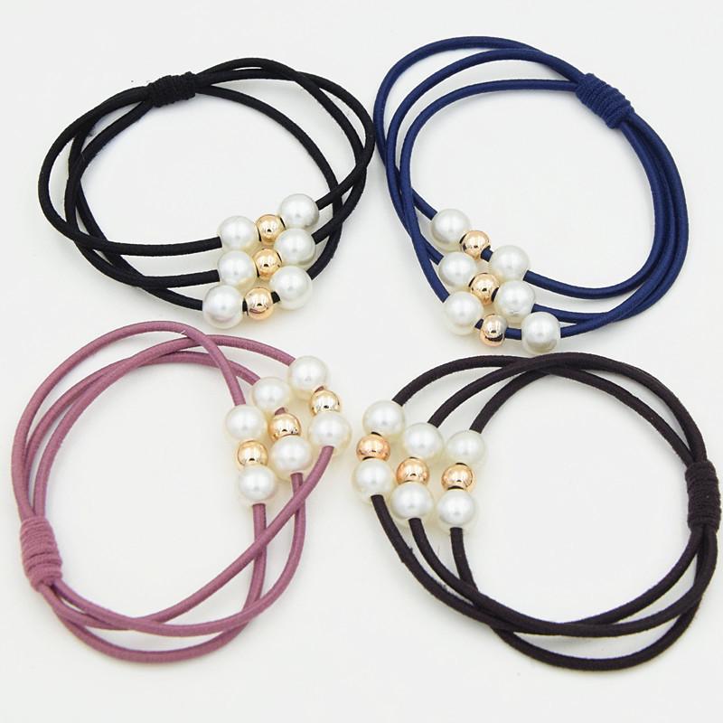 Fashionable Pearl Hair Tie: Elegant Three-in-One Knotting Rubber Band