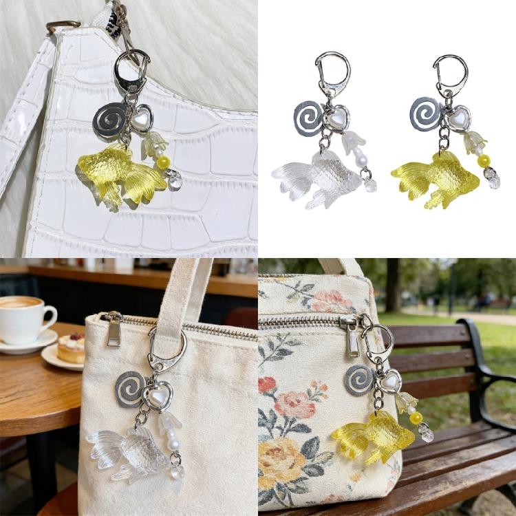 Auspicious Fish Keychain Representing Luck And Prosperity Plastic And Alloy Construction For Everyday Convenience