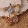 Elegant Two-Tone Water Drop Diamond Pendant Necklace - Gold/Silver, Multi-Color Women's Fashion Jewelry