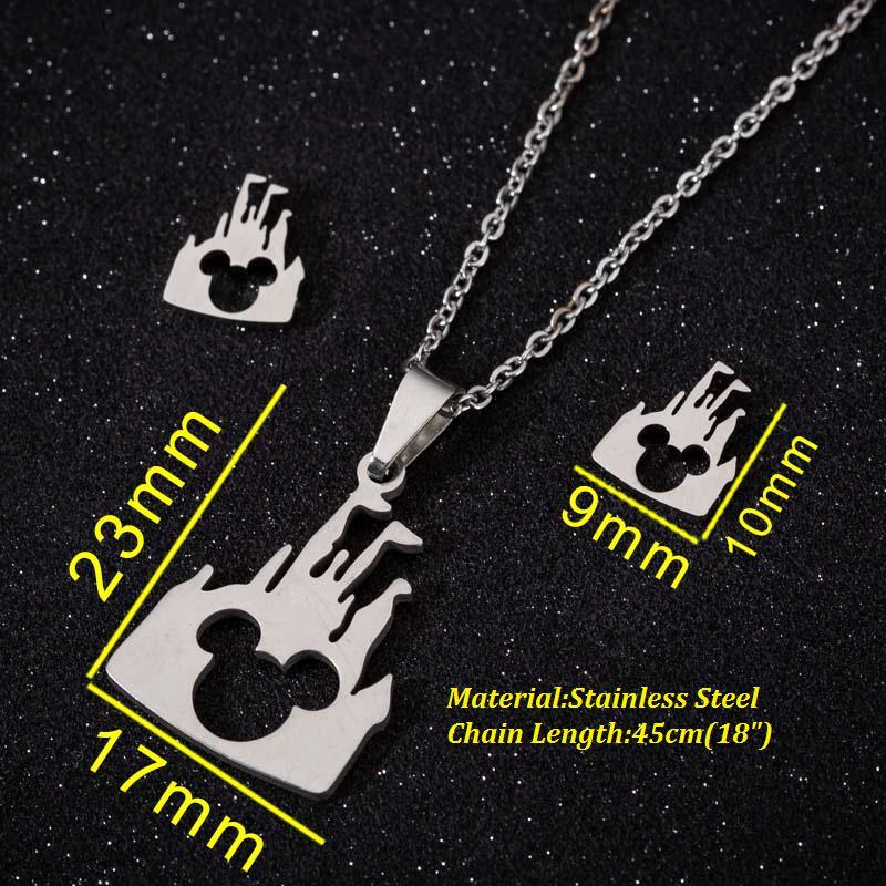 Thanksgiving Pendant Necklace & Earrings Set: Mother Holding Child, Stainless Steel Tree of Life Jewelry for Spring & Summer