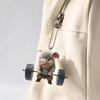 Lightweight Acrylic Pig Ornament Cute Weightlifting Car Pendant, 2D Flat Rearview Funny Barbell Decor Mirror Decor, Unique Piggy Keychain, Interior