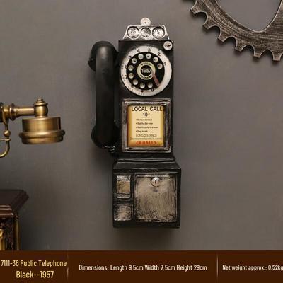 Retro Resin Telephone Wall Ornament