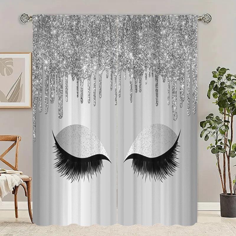 

Selling 100,000 - Eyelash eco-friendly polyester printed curtain limited time special + gift combination 23Wx59L(60x150cm)