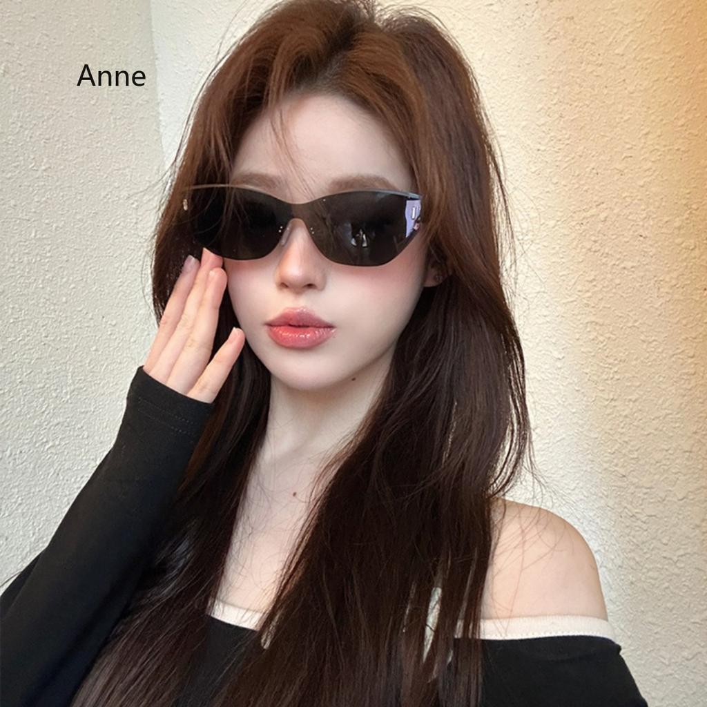 Cat Eye Shape Men's Sun Glasses Rimless Cut Edge UV Protection Sunglasses Men Outdoor Travelling Sun Glasses for Women Gafas