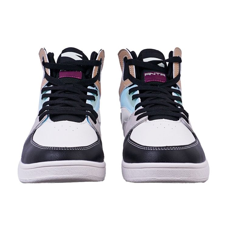 Anta Street Fashion Casual High-Top Skate Shoes Men Sneakers White Gray Brown 112238067-4