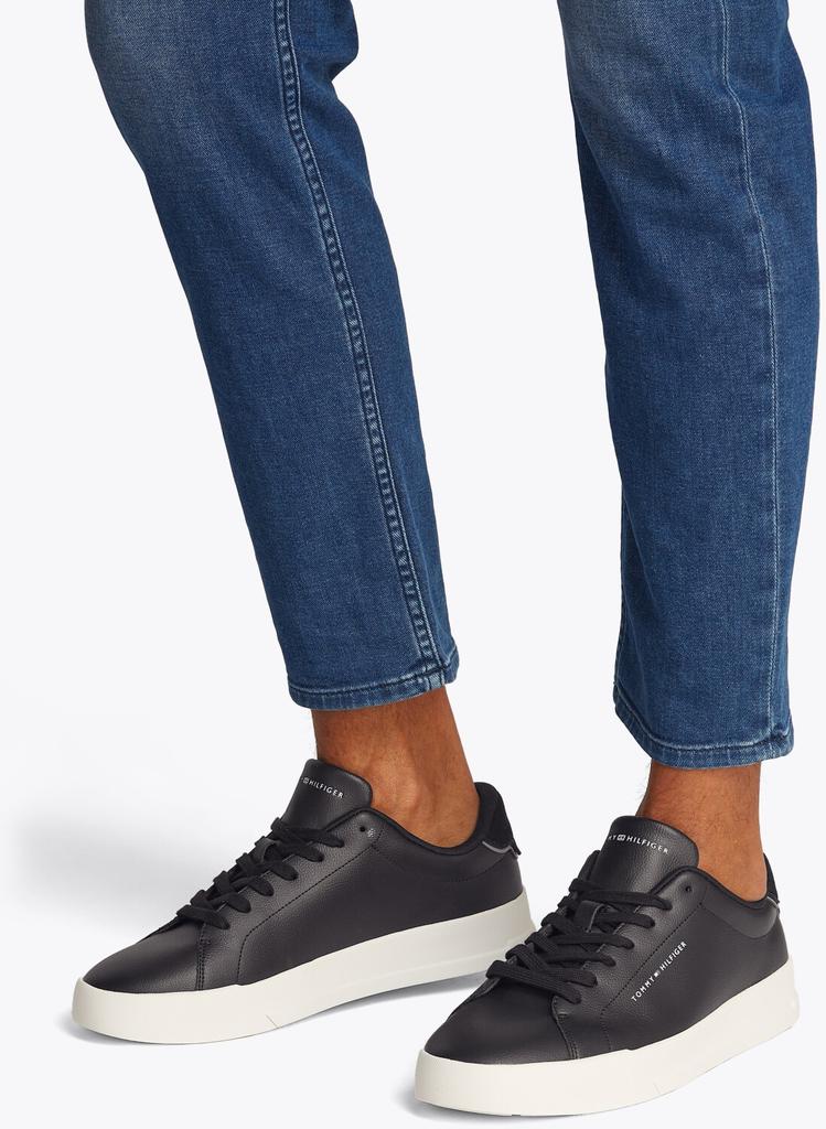 Sneakers Tommy Hilfiger TH Court LTH Detail Ess Court Ess Sneaker Black White