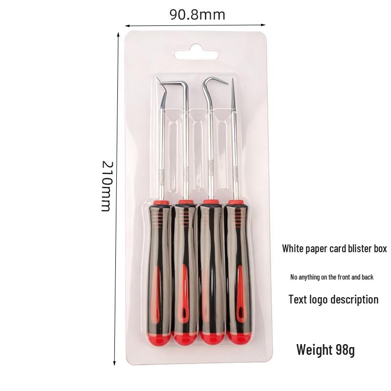 4-Piece Auto Repair Tool Set: Tire Patching, Oil Seal Hook, Screwdriver.