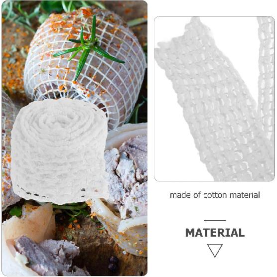 DOITOOL 4 Meat Netting Roll Size 16, Cotton Ham Sock for Sausage Making, Elastic Butchers Twine Cooking String Food Net, Poultry Meats Cooking,