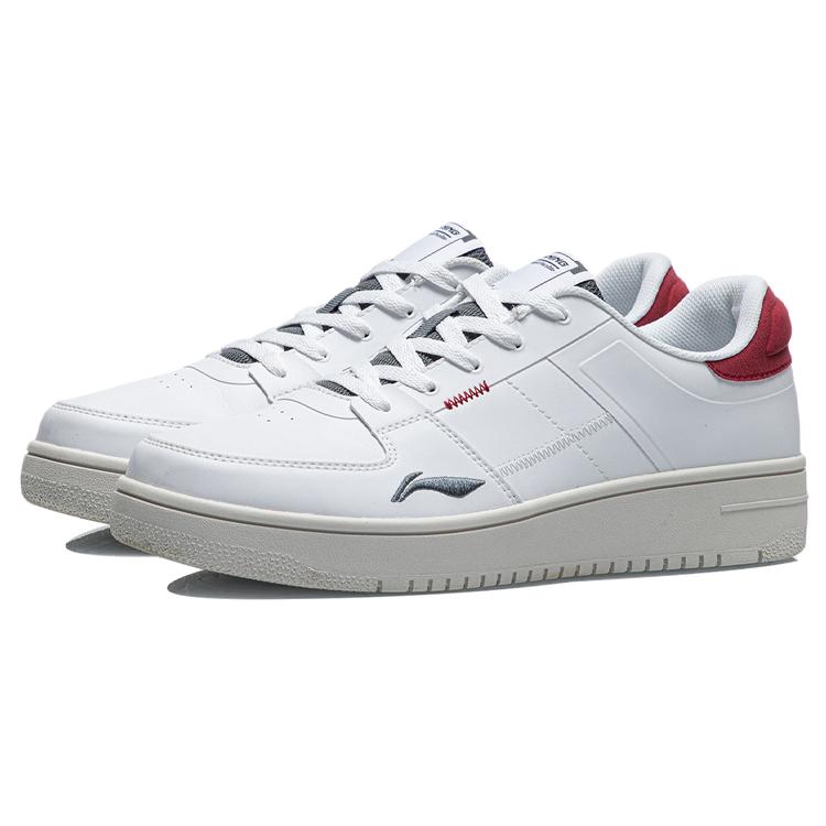 Li Ning Low top Skateboard Shoes Men's White Red AGCR187-2
