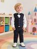 Chlapecký jarní a podzimní formální vestový oblek – Třídílný outfit pro malého gentlemana