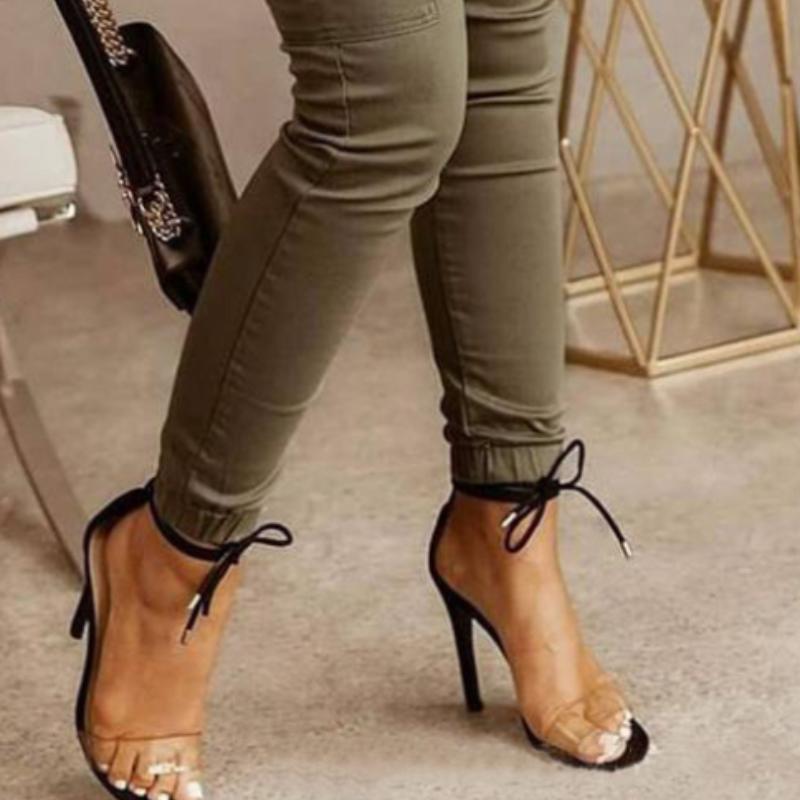 European and American Women's Pants Waist Button Solid Color Pocket Leg Overalls