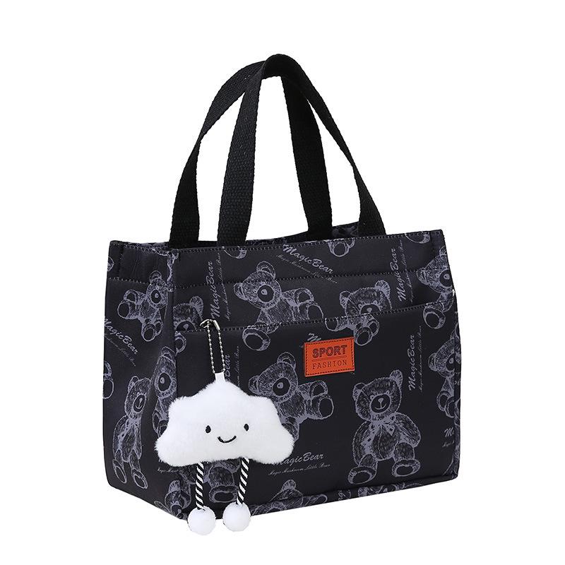 Large Cartoon Oxford Cloth Lunch Tote Bag - Thickened for Work & Commute