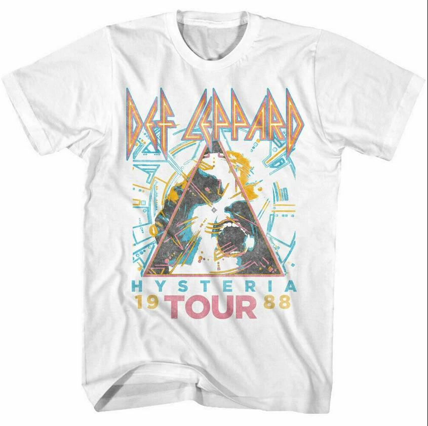 Мужская футболка Def Leppard Hysteria Tour 1988, Футболка для фаната музыки L