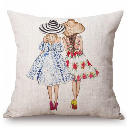 Baby Mother Parenting Art Cozy Family Hand Drawing Sketch Home Decoration Cotton Linen Sofa Throw Pillow Case Car Cushion Cover