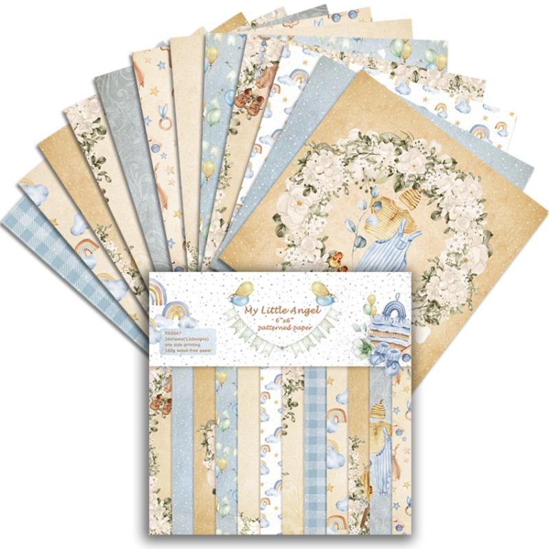 24 Sheets My Little Angel Paper Pads Cutting Dies Art Background Origami Scrapbooking Card Making.