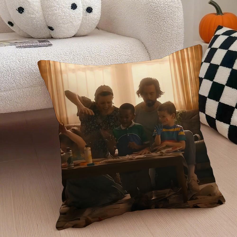 TThis Is Us Cushion Cover Throw Pillow Cover Hidden Button Durable Polyester Chair Cushion