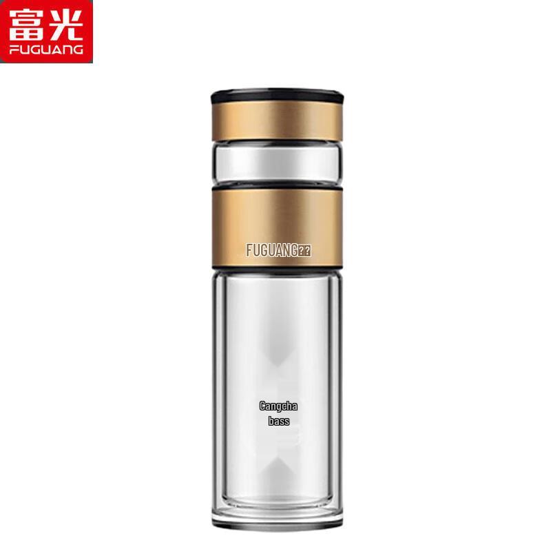 FUGUANG G1802-SH Tea Infuser Double Wall Glass Cup