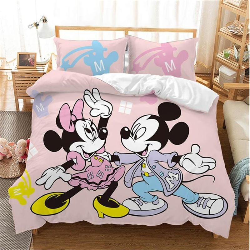 

Christmas Mickey Minnie Mouse Bedding Set Cartoon For Children Boys Girl Adult Duvet Cover Christmas Birthday Gift AU King(245*210cm)3pcs