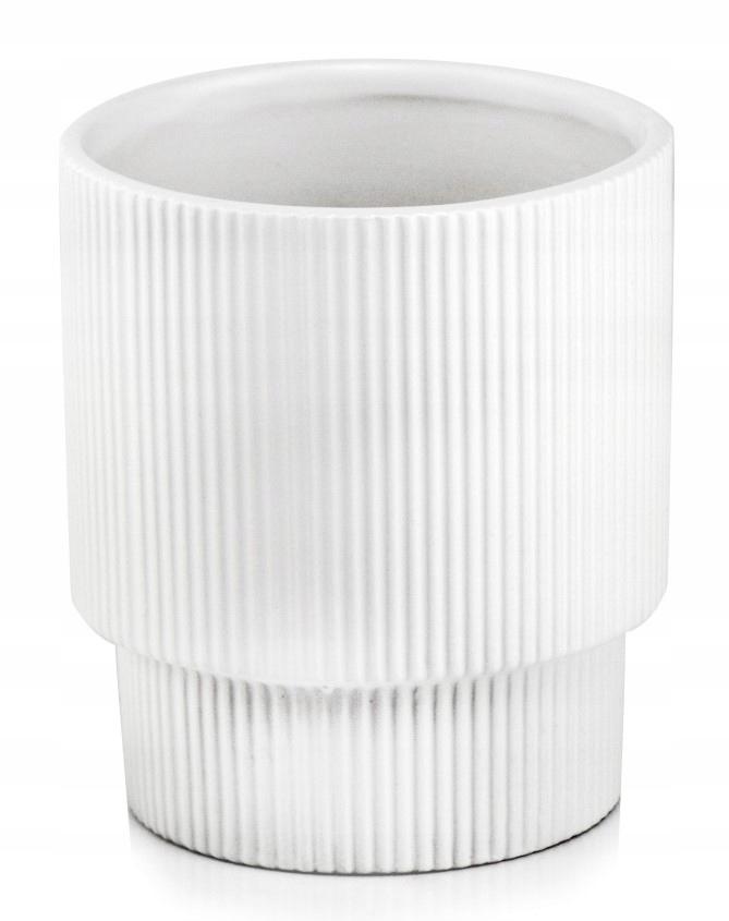 Ceramic Round Fluted Plant Pot Cover, Matte