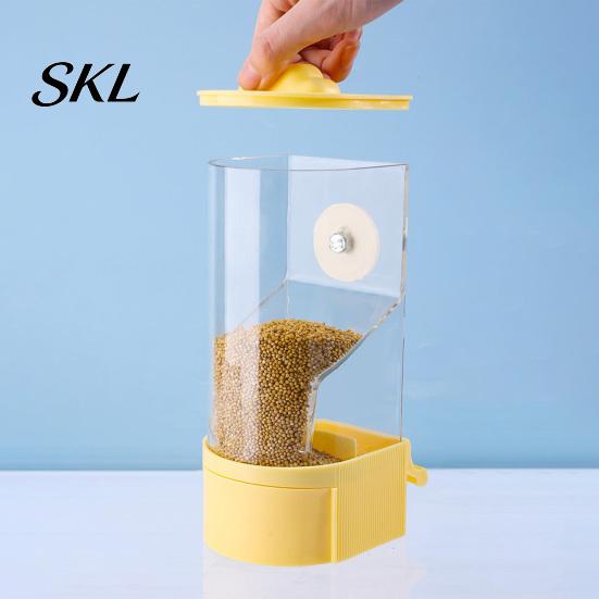 Dust-proof Bird Feeder Automatic Parrot Food Dispenser, No Mess Cage with Perch, Easy Clean Anti-Splash Pull-Out Drawer for Parakeets Budgies