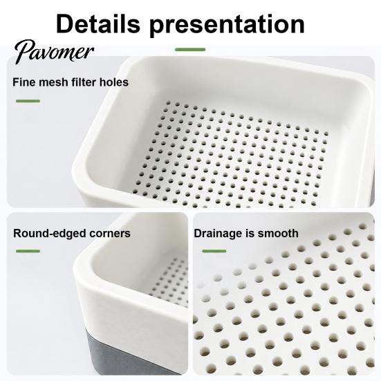 Anti Clogging Sink Strainer Kitchen Basket, Detachable Plastic Fine Mesh Filter, Easy Stable Buckle Filter Cleaning And Clog Prevention Garbage