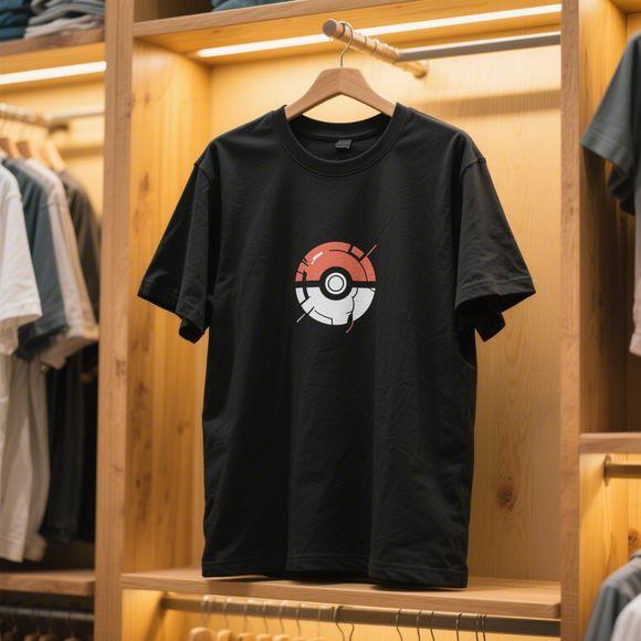 NASA Pokémon Short-sleeved T-shirt for Men and Women's Summer Pokémon 100% Cotton Top All-matching Broken Fairy Ball Elements