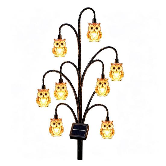 Solar Garden Bird Stakes Outdoor Pathway Light, Bird-shaped Stump Decorative Stake with Warm Powered Yard Decorations LED Lights, Waterproof