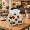 1pc Romantic Sweet Shabby Tissue Box - Polka Dot Heart Shape Napkin Storage Box, Suitable for Rolls/Facial Tissues/Single Sheets, Two Sizes Available 
