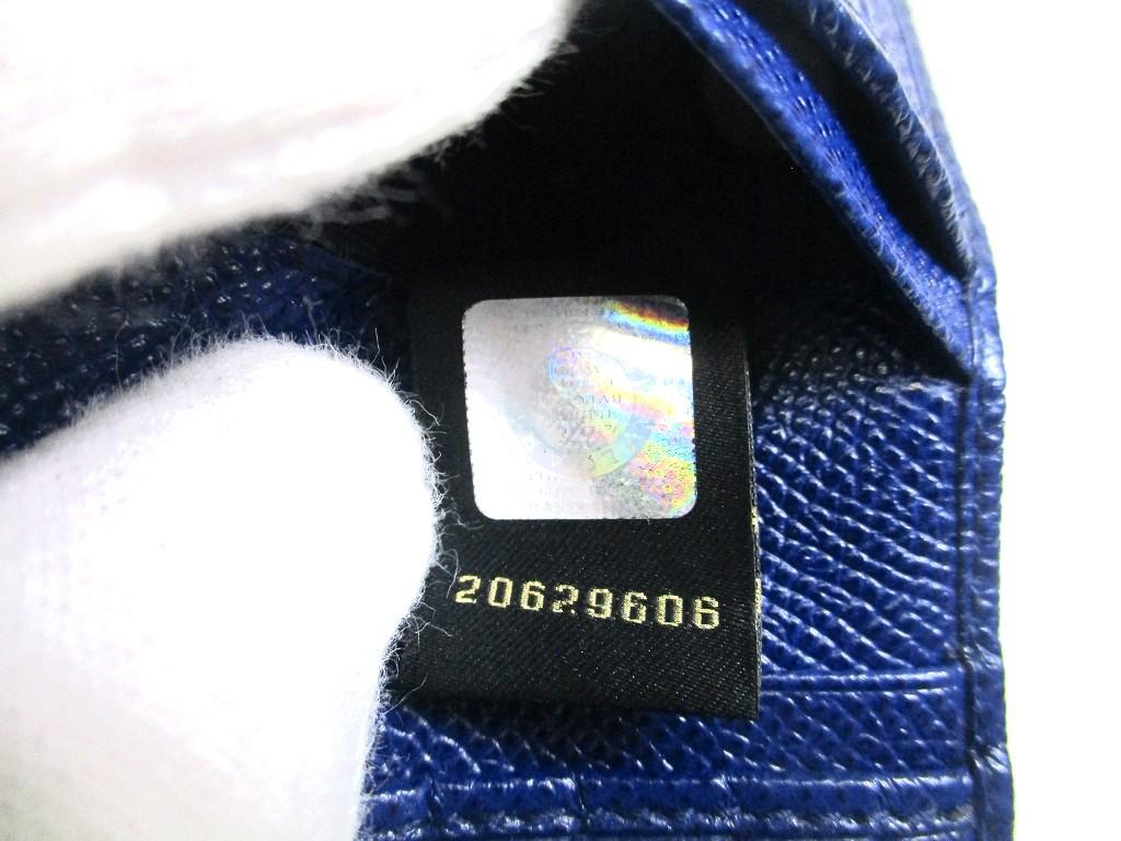 Authentic BVLGARI Blue Leather Bifold Bil Wallet Compact Wallet #b129  Open Box