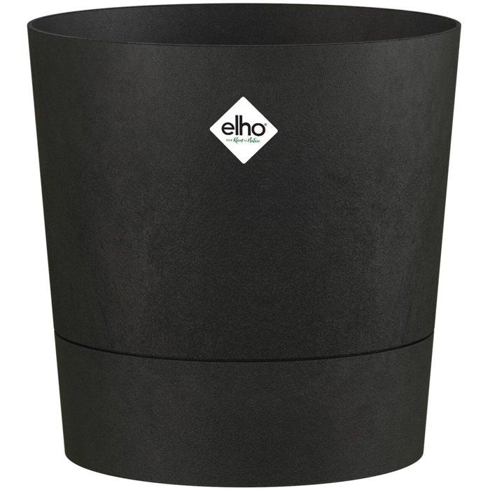 Pot de fleur rond - ELHO - Foss Rond 43 - 39 L - Ø 43 x H 43 cm - Noir - Extérieur