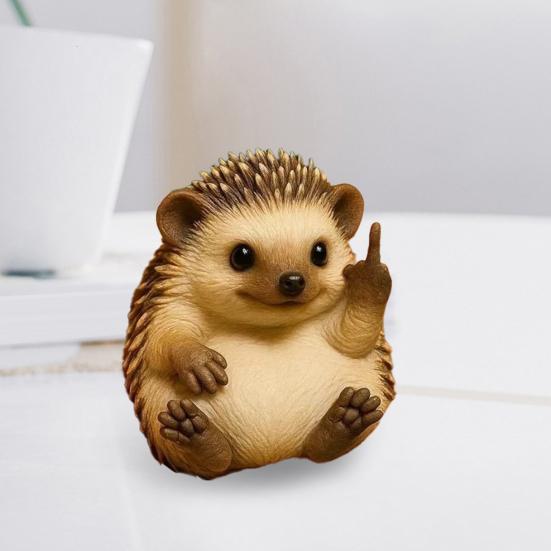 Middle Finger Animal Statue Cartoon Dog Cat Elephant Mouse Highland Cow Frog Turtle Hedgehog Figurine Resin Sculpture Desktop Decoration Ornament